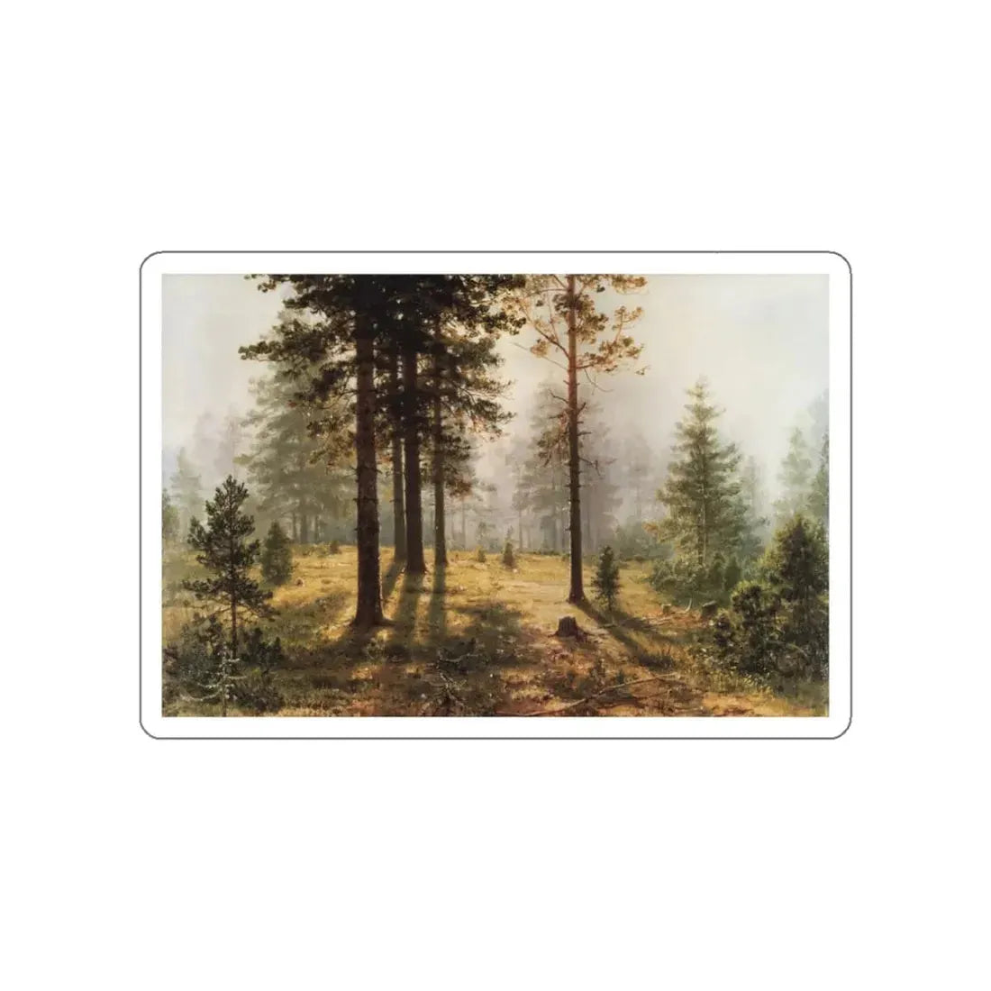 SHISKIN, Ivan Ivanovich - Fog in the forest. 1890 (Artwork) STICKER Vinyl Die-Cut Decal White Die-Cut 3 Inch - The Sticker Space