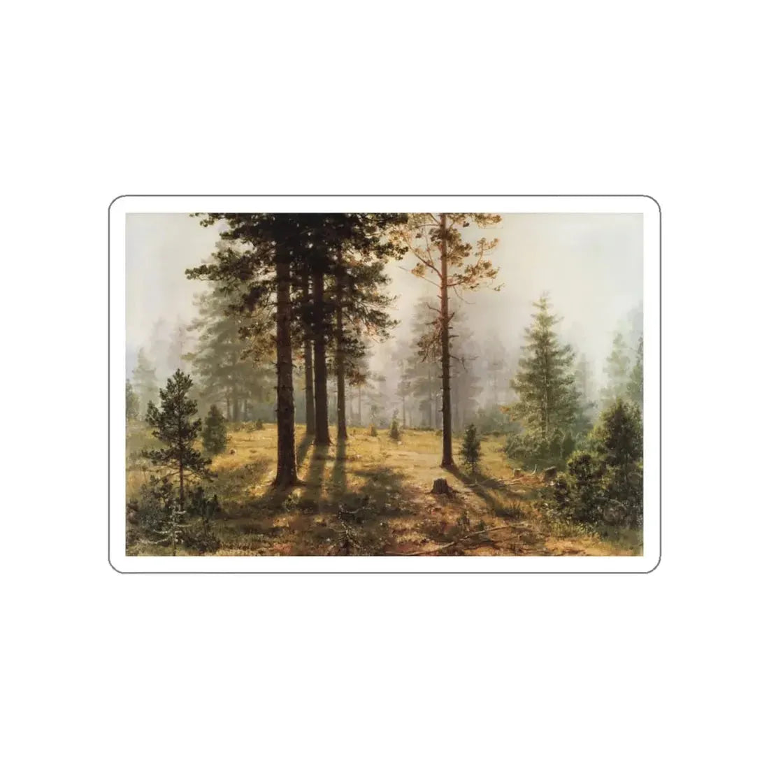 SHISKIN, Ivan Ivanovich - Fog in the forest. 1890 (Artwork) STICKER Vinyl Die-Cut Decal White Die-Cut 4 Inch - The Sticker Space