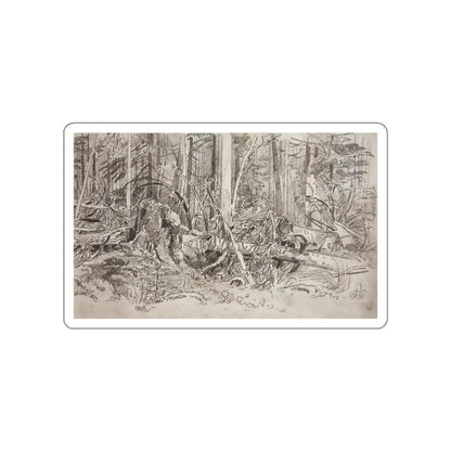 SHISKIN, Ivan Ivanovich - Forest blockage. The second half of 1870 (Artwork) STICKER Vinyl Die-Cut Decal White Die-Cut 2 Inch - The Sticker Space