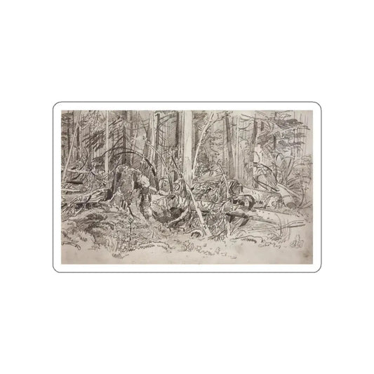 SHISKIN, Ivan Ivanovich - Forest blockage. The second half of 1870 (Artwork) STICKER Vinyl Die-Cut Decal White Die-Cut 2 Inch - The Sticker Space