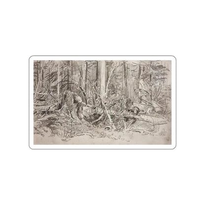 SHISKIN, Ivan Ivanovich - Forest blockage. The second half of 1870 (Artwork) STICKER Vinyl Die-Cut Decal White Die-Cut 6 Inch - The Sticker Space