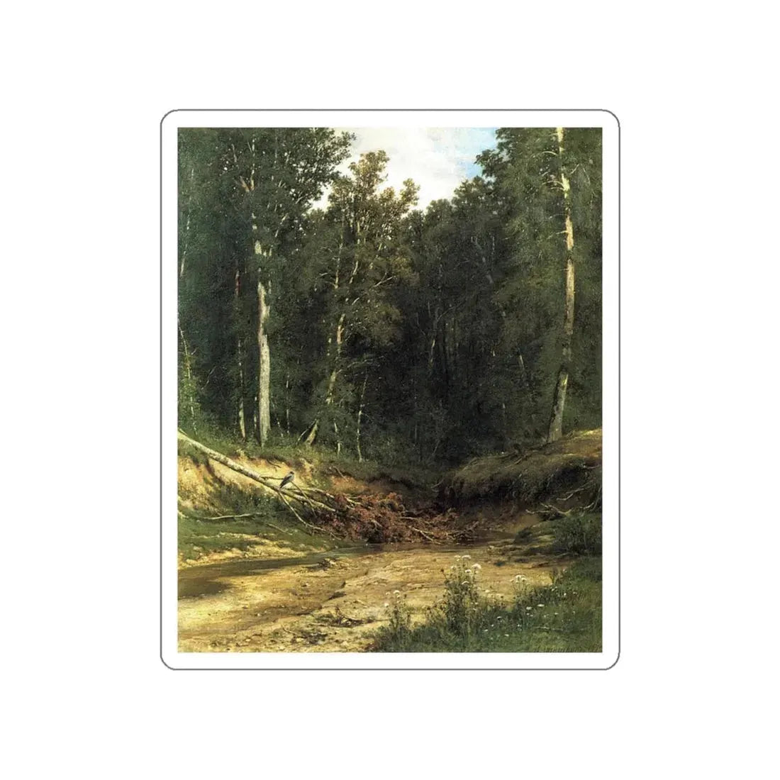 SHISKIN, Ivan Ivanovich - Forest Brook (Chernolese). 1874 (Artwork) STICKER Vinyl Die-Cut Decal White Die-Cut 4 Inch - The Sticker Space