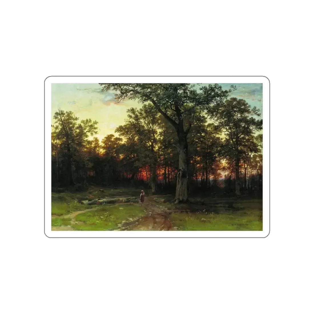 SHISKIN, Ivan Ivanovich - Forest evening 1868-1869 (Artwork) STICKER Vinyl Die-Cut Decal White Die-Cut 2 Inch - The Sticker Space