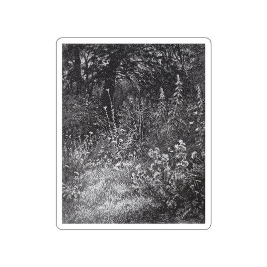 SHISKIN, Ivan Ivanovich - Forest flowers. 1873 (Artwork) STICKER Vinyl Die-Cut Decal-White-The Sticker Space