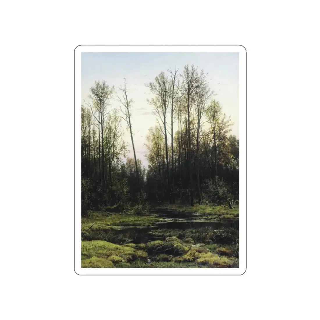 SHISKIN, Ivan Ivanovich - Forest in the spring of 1884 (Artwork) STICKER Vinyl Die-Cut Decal White Die-Cut 2 Inch - The Sticker Space