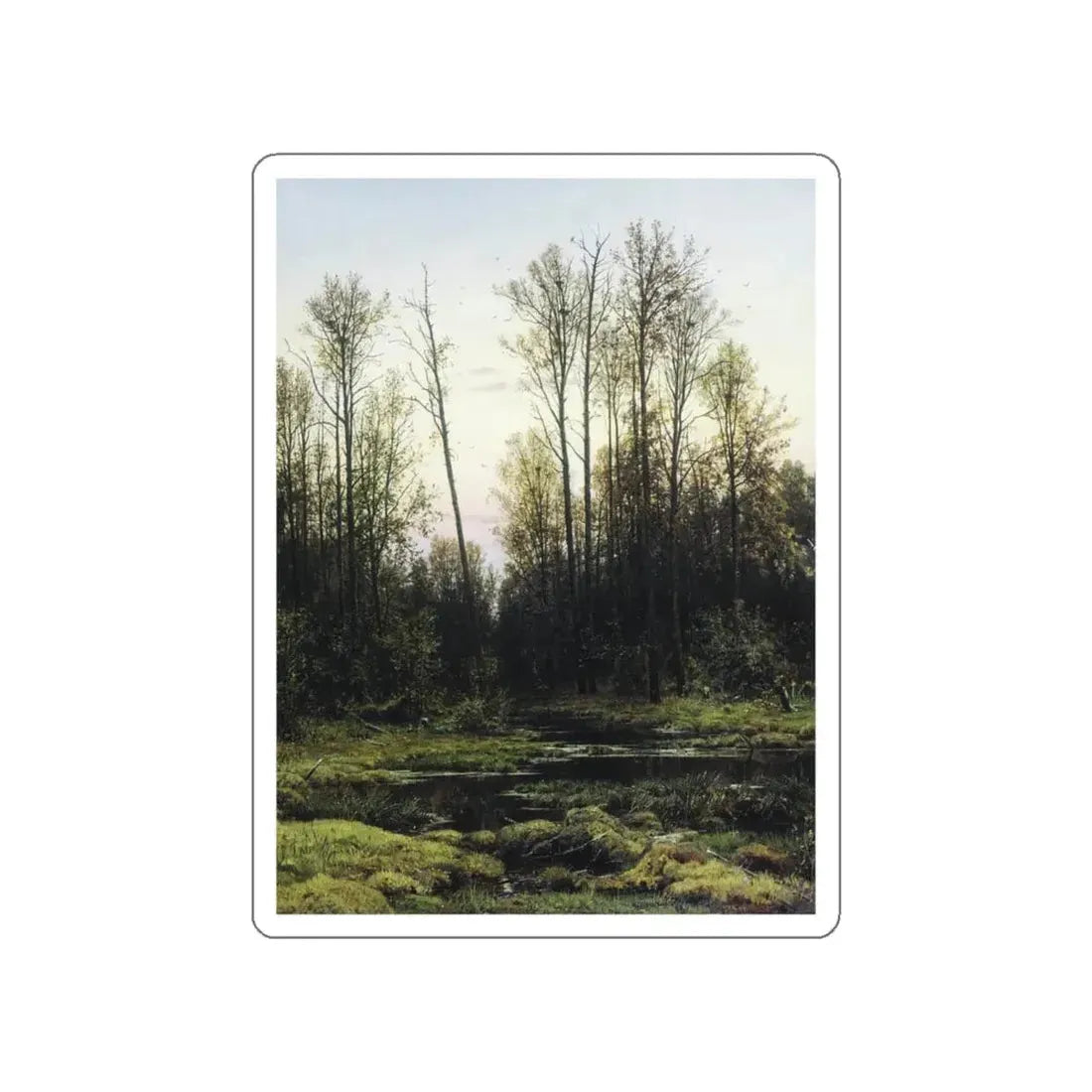 SHISKIN, Ivan Ivanovich - Forest in the spring of 1884 (Artwork) STICKER Vinyl Die-Cut Decal White Die-Cut 6 Inch - The Sticker Space
