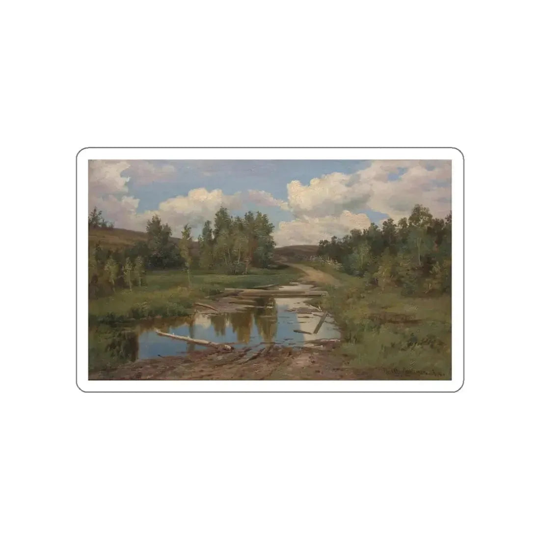 SHISKIN, Ivan Ivanovich - Forest landscape. 1876 road (Artwork) STICKER Vinyl Die-Cut Decal White Die-Cut 3 Inch - The Sticker Space