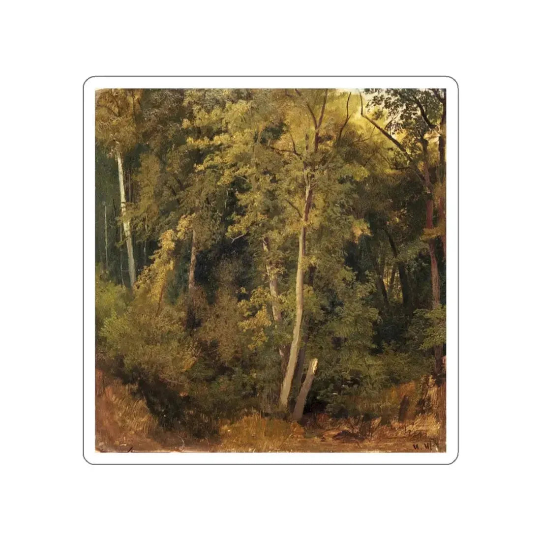 SHISKIN, Ivan Ivanovich - Forest landscape. Etude (Artwork) STICKER Vinyl Die-Cut Decal White Die-Cut 6 Inch - The Sticker Space