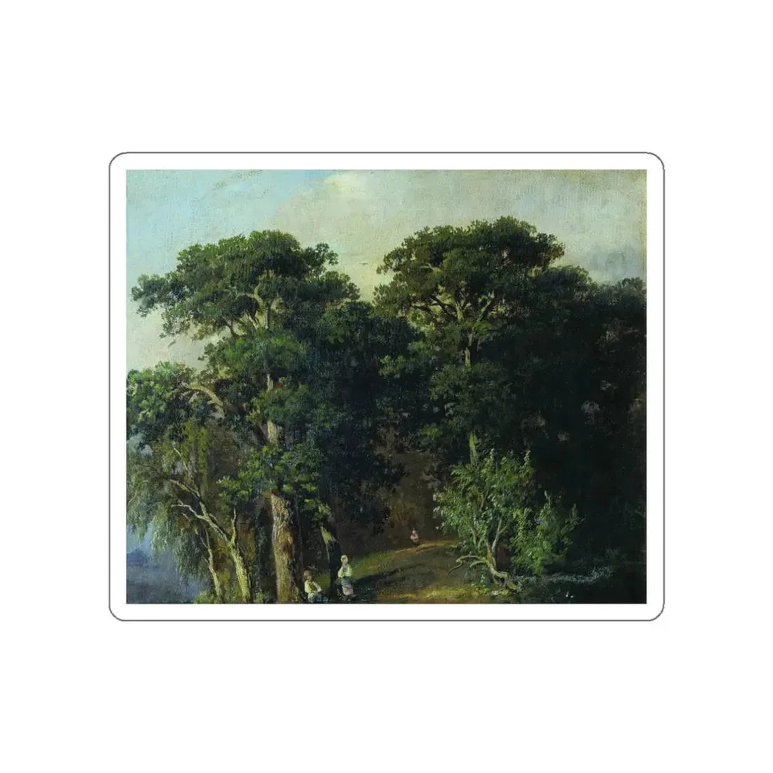 SHISKIN, Ivan Ivanovich - Forest Landscape with figures. 1880 (Artwork) STICKER Vinyl Die-Cut Decal White Die-Cut 3 Inch - The Sticker Space