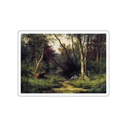 SHISKIN, Ivan Ivanovich - Forest Landscape with Herons 1870 (Artwork) STICKER Vinyl Die-Cut Decal White Die-Cut 3 Inch - The Sticker Space