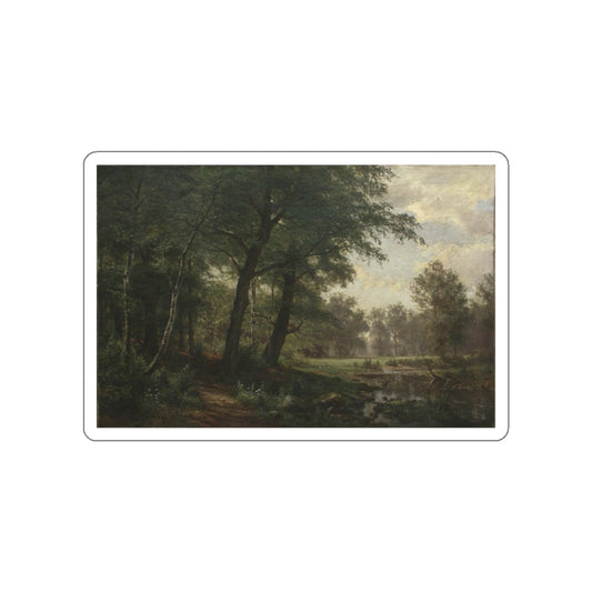 SHISKIN, Ivan Ivanovich - Forest landscape with stream (Artwork) STICKER Vinyl Die-Cut Decal-White-The Sticker Space