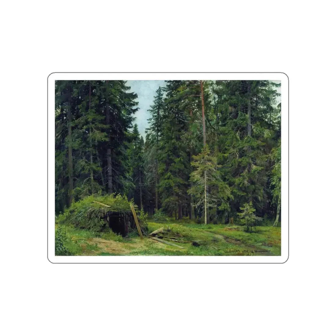 SHISKIN, Ivan Ivanovich - Forest lodge. 1892 (Artwork) STICKER Vinyl Die-Cut Decal White Die-Cut 5 Inch - The Sticker Space