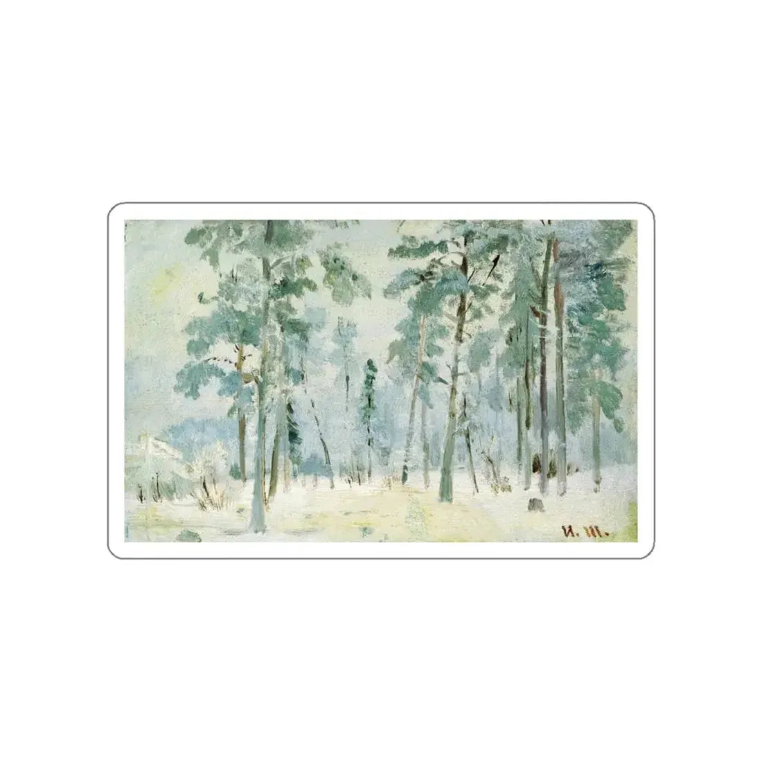 SHISKIN, Ivan Ivanovich - Forest of frost. 1890 (Artwork) STICKER Vinyl Die-Cut Decal White Die-Cut 6 Inch - The Sticker Space