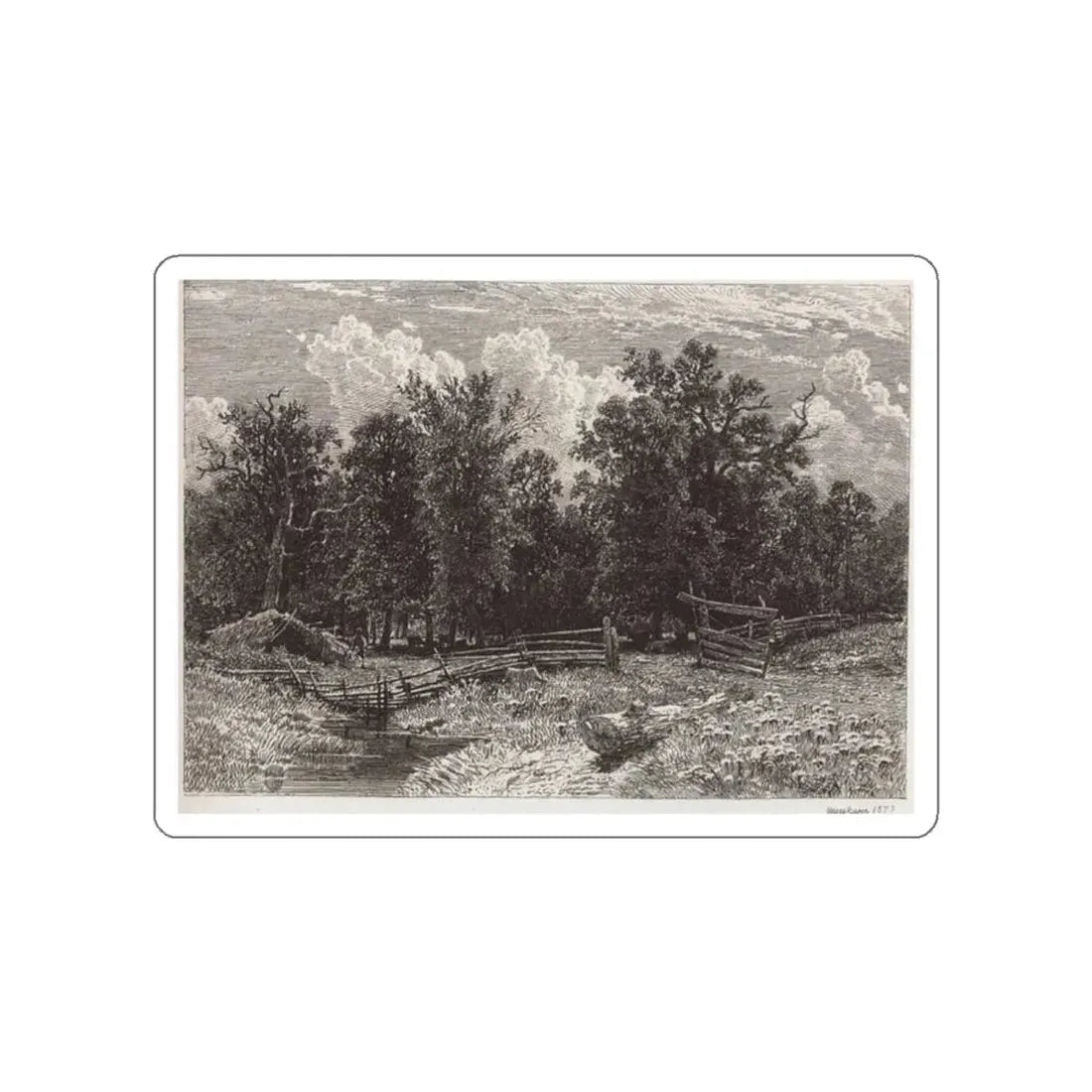 SHISKIN, Ivan Ivanovich - Forest outskirts. 1873 (Artwork) STICKER Vinyl Die-Cut Decal White Die-Cut 2 Inch - The Sticker Space