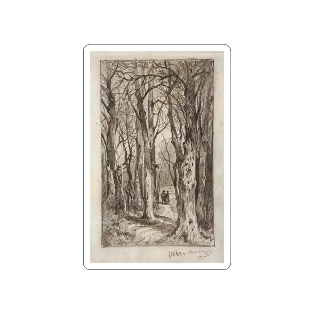 SHISKIN, Ivan Ivanovich - forest path. 1863 (Artwork) STICKER Vinyl Die-Cut Decal White Die-Cut 2 Inch - The Sticker Space