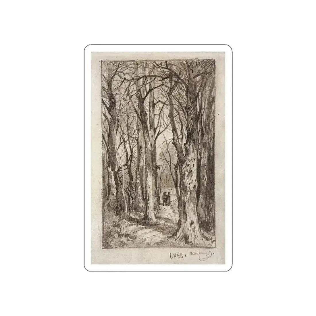 SHISKIN, Ivan Ivanovich - forest path. 1863 (Artwork) STICKER Vinyl Die-Cut Decal White Die-Cut 4 Inch - The Sticker Space