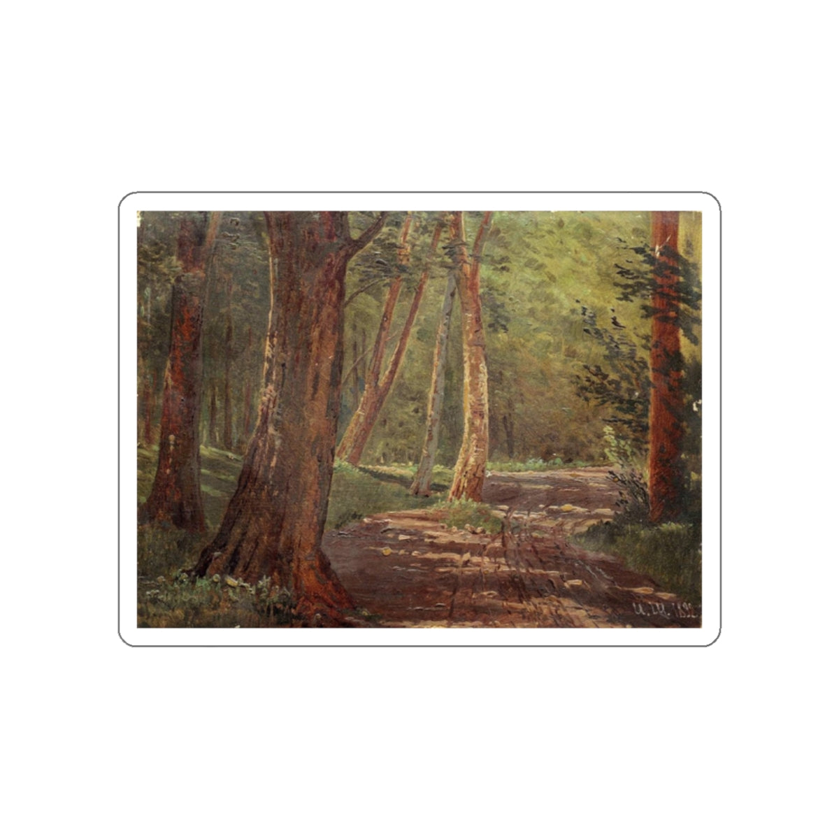 SHISKIN, Ivan Ivanovich - forest path. 1892 (Artwork) STICKER Vinyl Die-Cut Decal-White-The Sticker Space