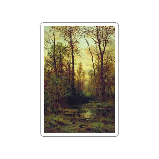 SHISKIN, Ivan Ivanovich - Forest plant. Autumn (Artwork) STICKER Vinyl Die-Cut Decal White Die-Cut 2 Inch - The Sticker Space