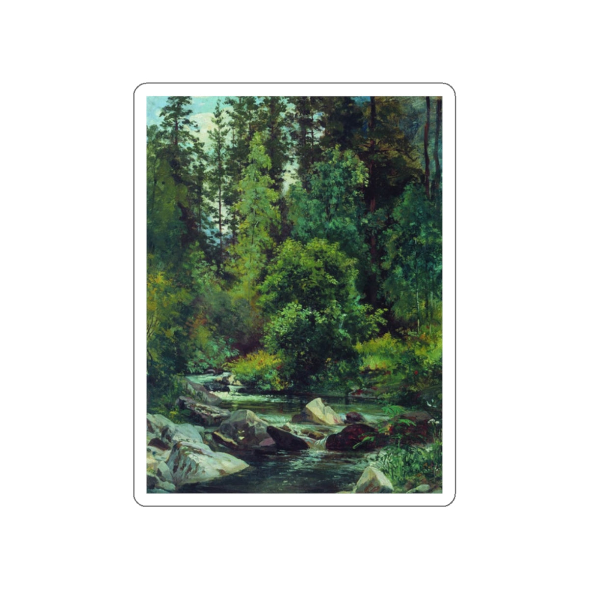 SHISKIN, Ivan Ivanovich - Forest River 54 (Artwork) STICKER Vinyl Die-Cut Decal-White-The Sticker Space