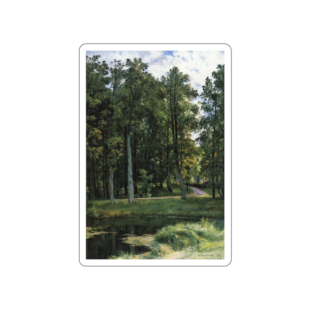 SHISKIN, Ivan Ivanovich - Forest road 1897 (Artwork) STICKER Vinyl Die-Cut Decal-White-The Sticker Space