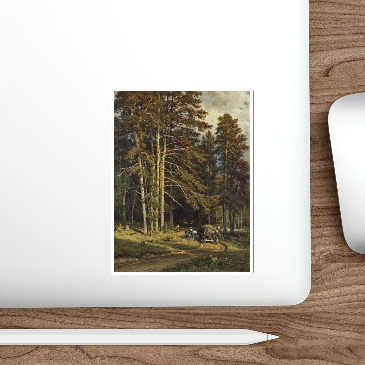 SHISKIN, Ivan Ivanovich - Forest road. 1871-1872 (Artwork) STICKER Vinyl Die-Cut Decal-The Sticker Space