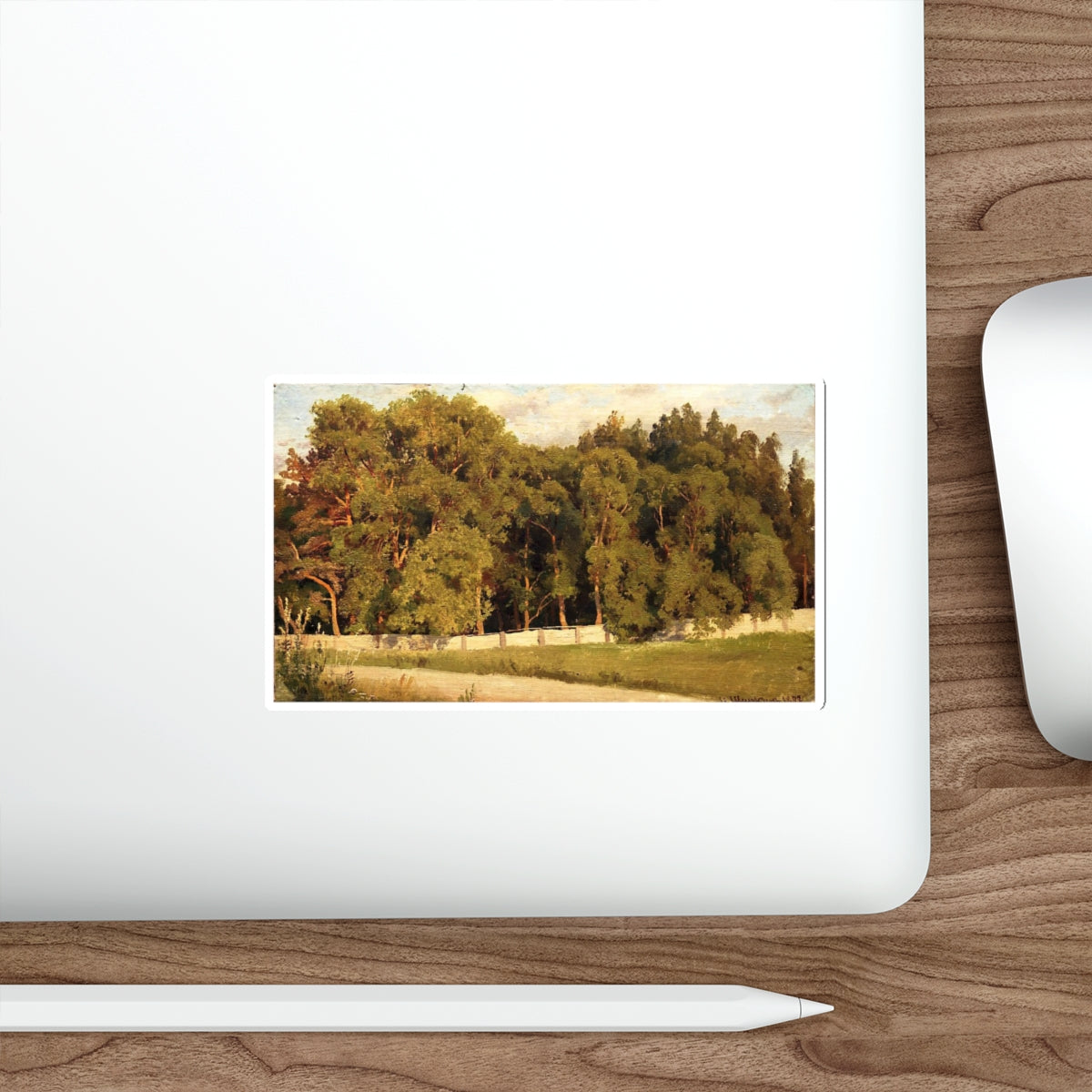 SHISKIN, Ivan Ivanovich - Forest side of the fence in 1898 (Artwork) STICKER Vinyl Die-Cut Decal-The Sticker Space