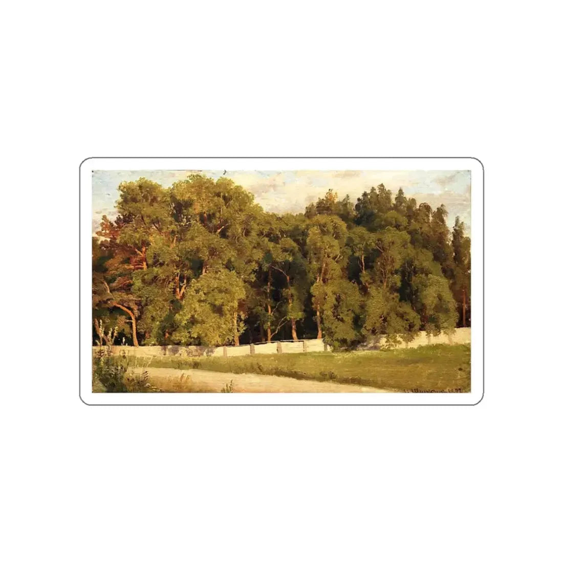 SHISKIN, Ivan Ivanovich - Forest side of the fence in 1898 (Artwork) STICKER Vinyl Die-Cut Decal White Die-Cut 3 Inch - The Sticker Space