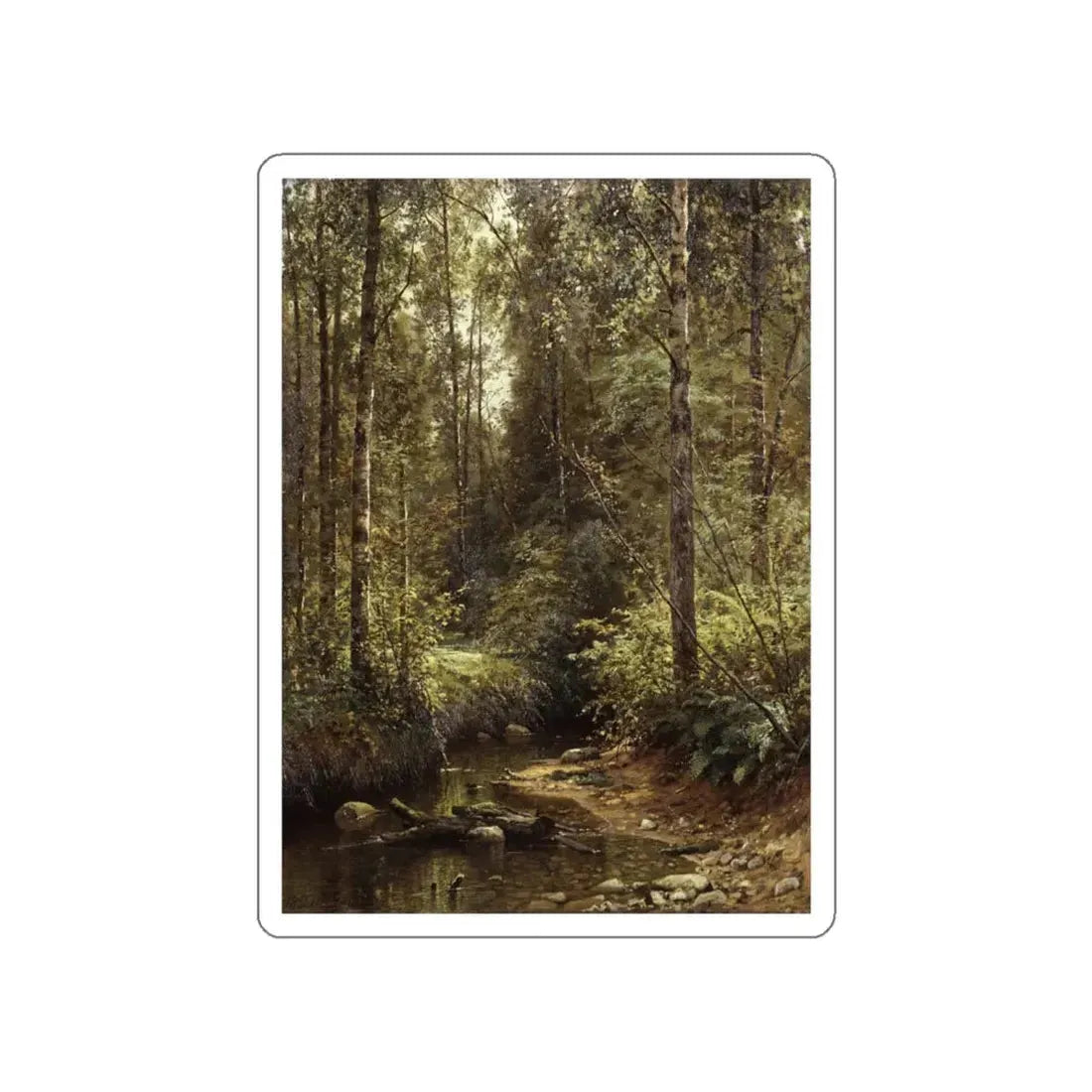 SHISKIN, Ivan Ivanovich - Forest Stream. 1882 (Artwork) STICKER Vinyl Die-Cut Decal White Die-Cut 5 Inch - The Sticker Space