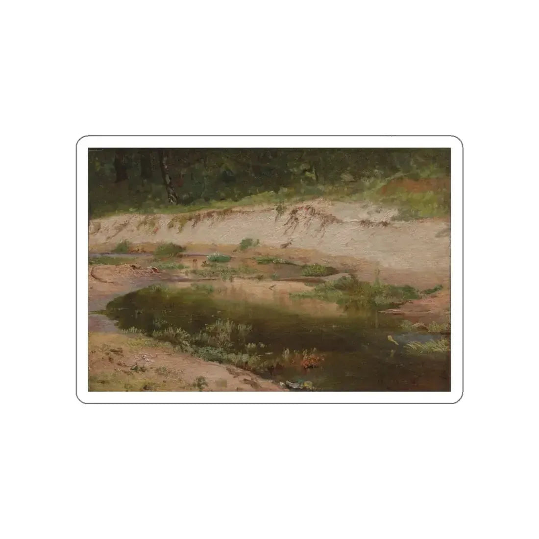 SHISKIN, Ivan Ivanovich - Forest Stream 1895. Etude (Artwork) STICKER Vinyl Die-Cut Decal White Die-Cut 3 Inch - The Sticker Space