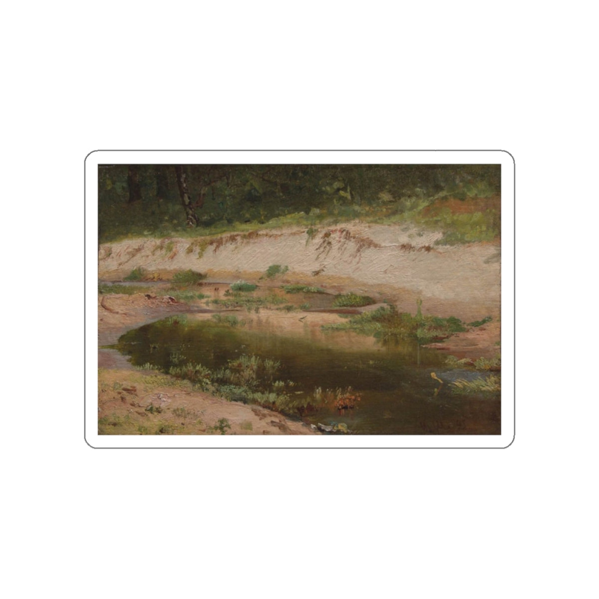 SHISKIN, Ivan Ivanovich - Forest Stream 1895. Etude (Artwork) STICKER Vinyl Die-Cut Decal-White-The Sticker Space