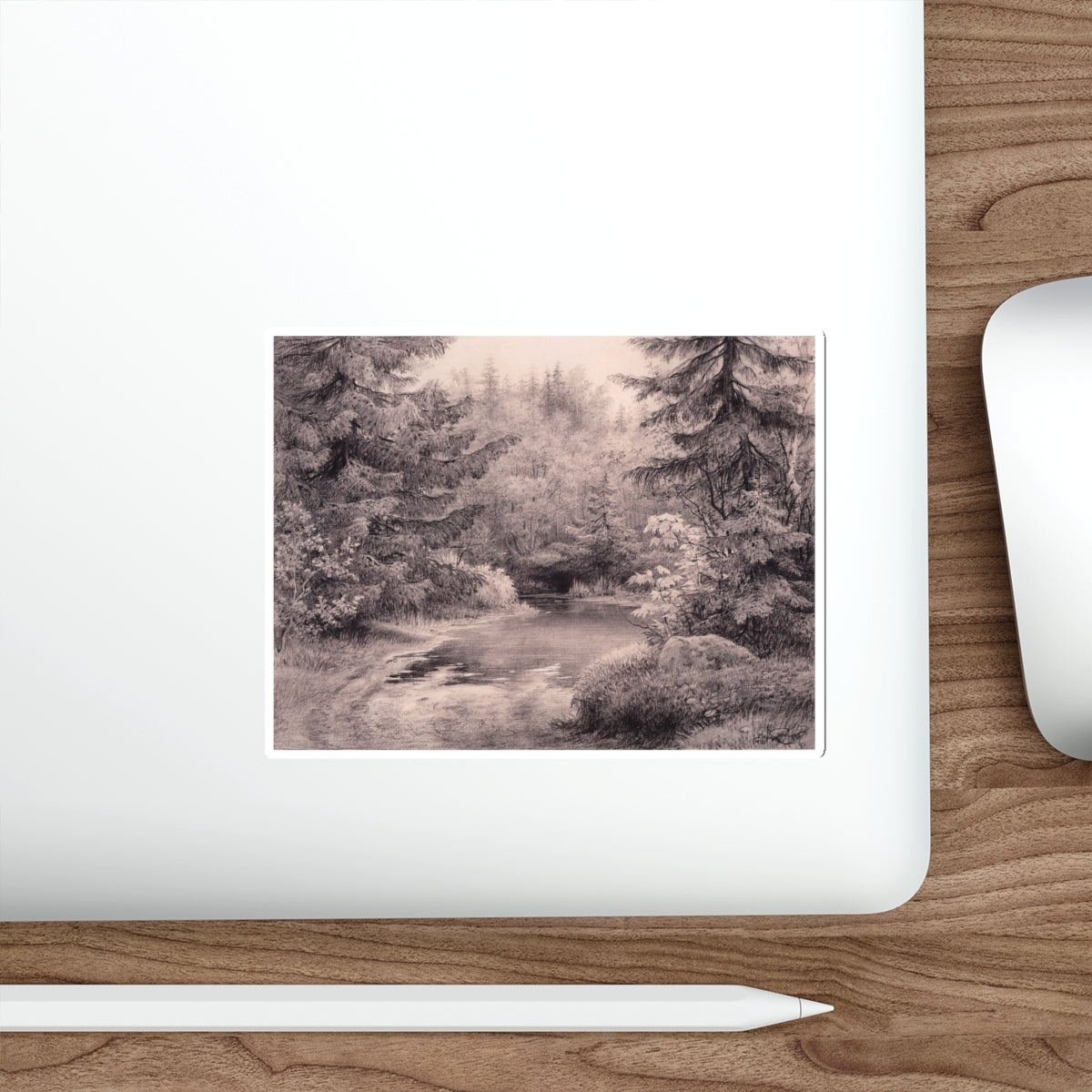 SHISKIN, Ivan Ivanovich - Forest Stream 2 (Artwork) STICKER Vinyl Die-Cut Decal-The Sticker Space