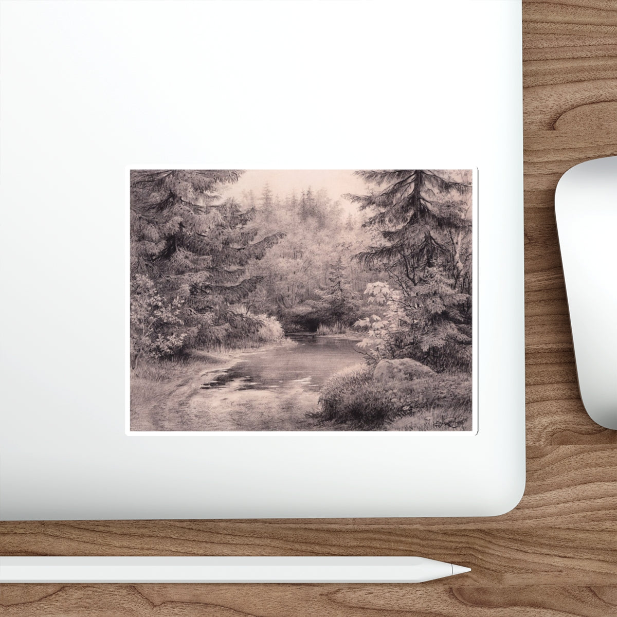 SHISKIN, Ivan Ivanovich - Forest Stream 2 (Artwork) STICKER Vinyl Die-Cut Decal-The Sticker Space