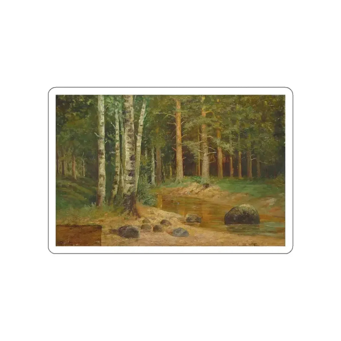 SHISKIN, Ivan Ivanovich - Forest Stream 2 (Artwork) STICKER Vinyl Die-Cut Decal White Die-Cut 5 Inch - The Sticker Space