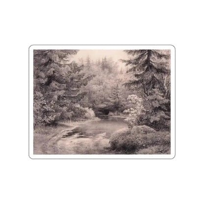 SHISKIN, Ivan Ivanovich - Forest Stream  2 (Artwork) STICKER Vinyl Die-Cut Decal White Die-Cut 6 Inch - The Sticker Space