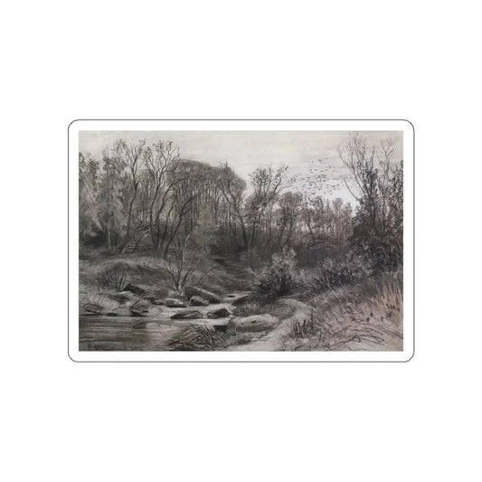 SHISKIN, Ivan Ivanovich - Forest Stream. Evening 1871 (Artwork) STICKER Vinyl Die-Cut Decal White Die-Cut 2 Inch - The Sticker Space