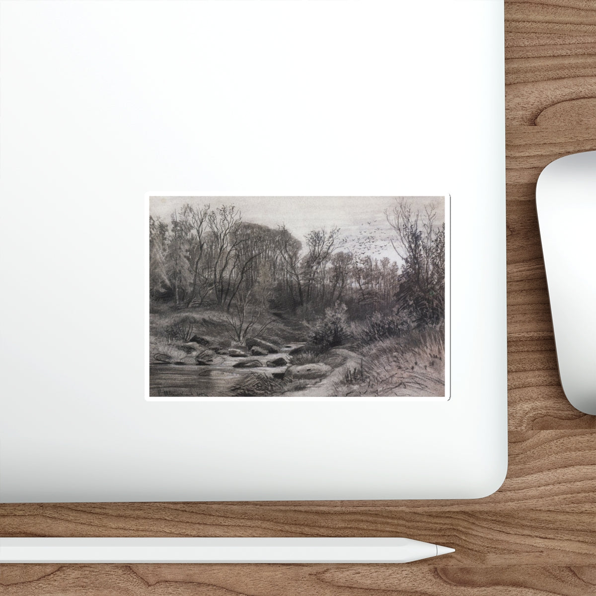 SHISKIN, Ivan Ivanovich - Forest Stream. Evening 1871 (Artwork) STICKER Vinyl Die-Cut Decal-The Sticker Space