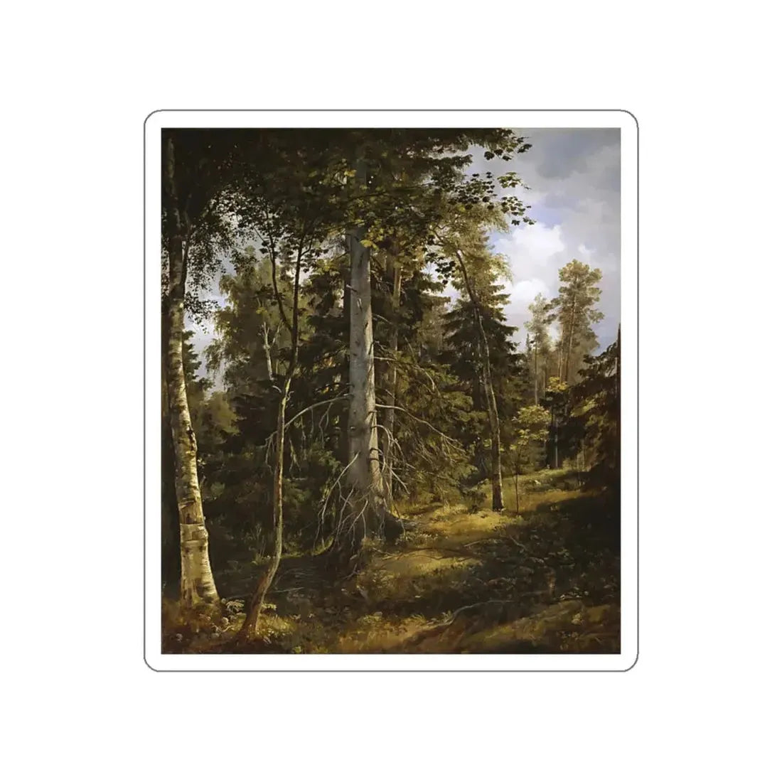 SHISKIN, Ivan Ivanovich - Forest thicket of 1867 (Artwork) STICKER Vinyl Die-Cut Decal White Die-Cut 6 Inch - The Sticker Space