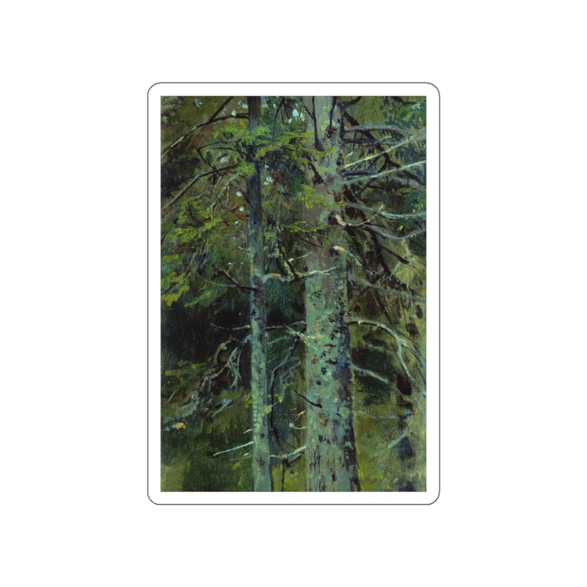 SHISKIN, Ivan Ivanovich - Forest. Etude 26h28 (Artwork) STICKER Vinyl Die-Cut Decal-White-The Sticker Space