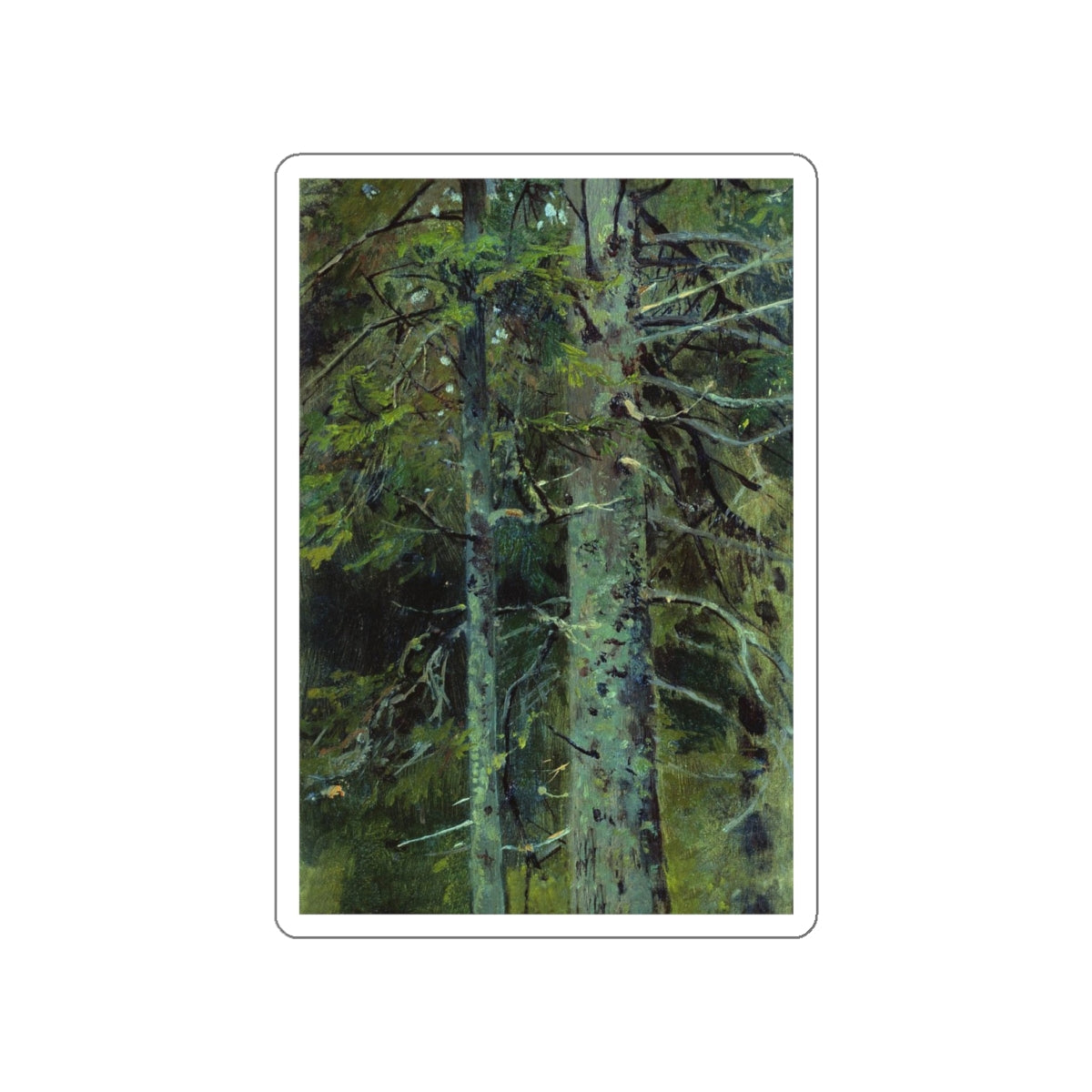 SHISKIN, Ivan Ivanovich - Forest. Etude 26h28 (Artwork) STICKER Vinyl Die-Cut Decal-White-The Sticker Space