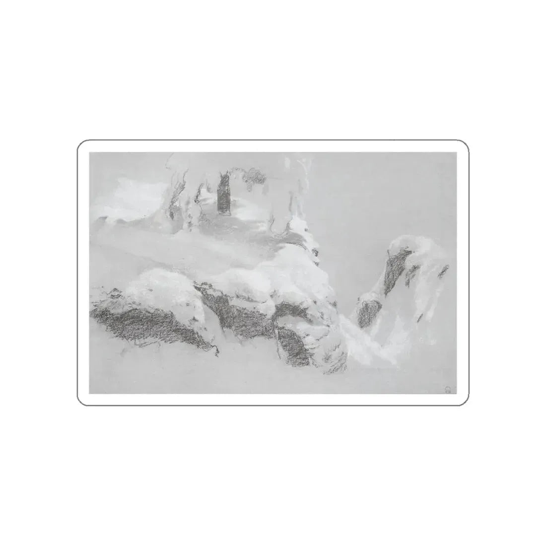 SHISKIN, Ivan Ivanovich - fragmented sketch the northern wilderness in 1890 (Artwork) STICKER Vinyl Die-Cut Decal White Die-Cut 6 Inch - The Sticker Space
