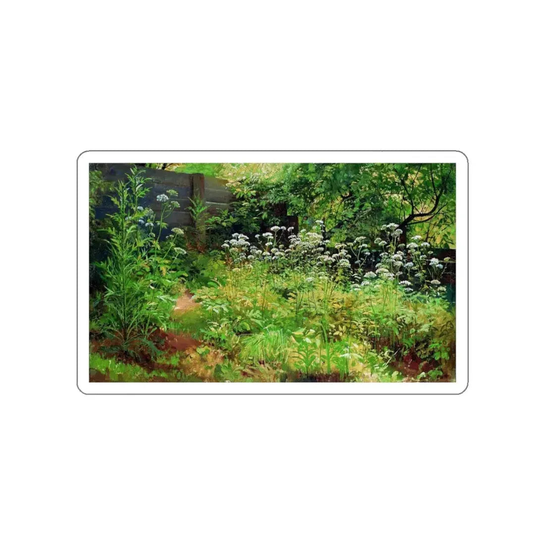 SHISKIN, Ivan Ivanovich - -Ground-grass. Pargolovo 1884-1885 (Artwork) STICKER Vinyl Die-Cut Decal White Die-Cut 6 Inch - The Sticker Space