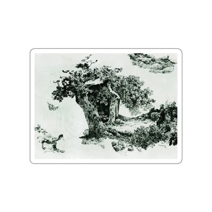 SHISKIN, Ivan Ivanovich - Group of deciduous trees and stones (Artwork) STICKER Vinyl Die-Cut Decal White Die-Cut 2 Inch - The Sticker Space