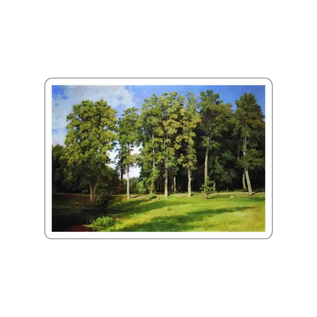 SHISKIN, Ivan Ivanovich - grove near the pond. Preobrazhenskoe 1896 (Artwork) STICKER Vinyl Die-Cut Decal White Die-Cut 2 Inch - The Sticker Space