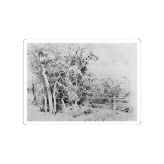 SHISKIN, Ivan Ivanovich - grove on the shore of the pond 1870 v (Artwork) STICKER Vinyl Die-Cut Decal White Die-Cut 2 Inch - The Sticker Space