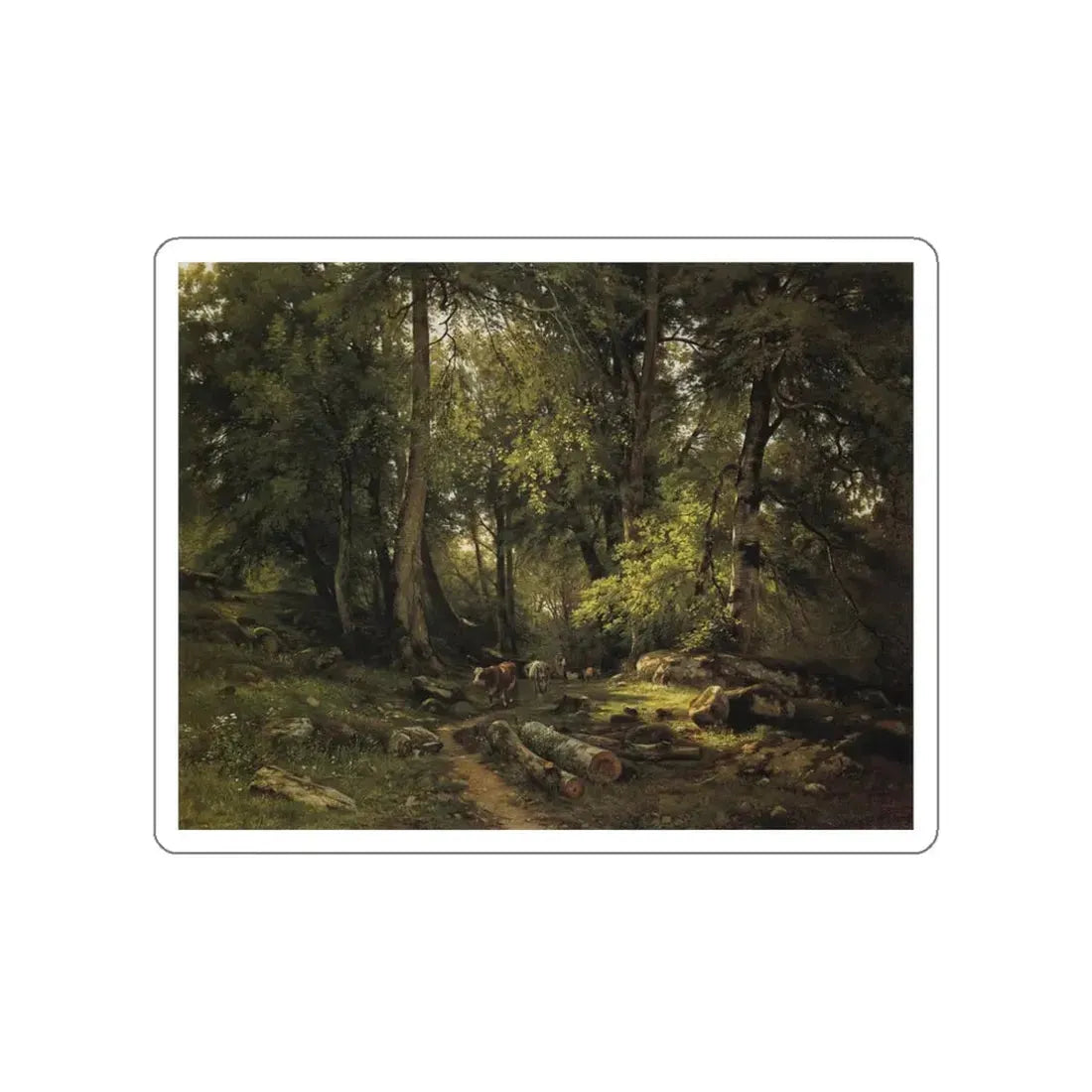 SHISKIN, Ivan Ivanovich - herd in the woods 1864 (Artwork) STICKER Vinyl Die-Cut Decal White Die-Cut 3 Inch - The Sticker Space