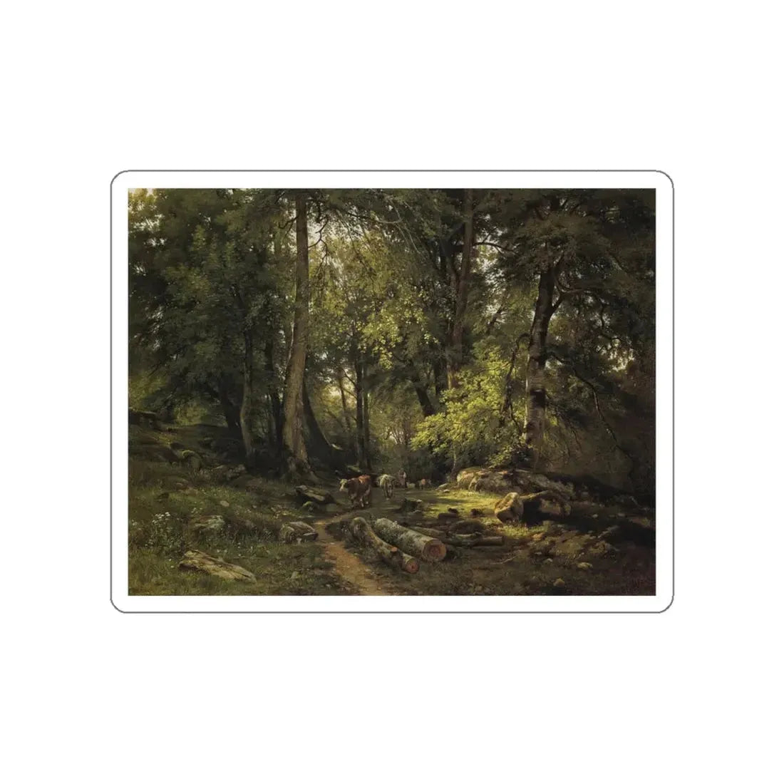 SHISKIN, Ivan Ivanovich - herd in the woods 1864 (Artwork) STICKER Vinyl Die-Cut Decal White Die-Cut 6 Inch - The Sticker Space