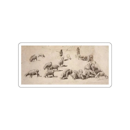 SHISKIN, Ivan Ivanovich - herd of sheep. 1862-1864 (Artwork) STICKER Vinyl Die-Cut Decal White Die-Cut 6 Inch - The Sticker Space