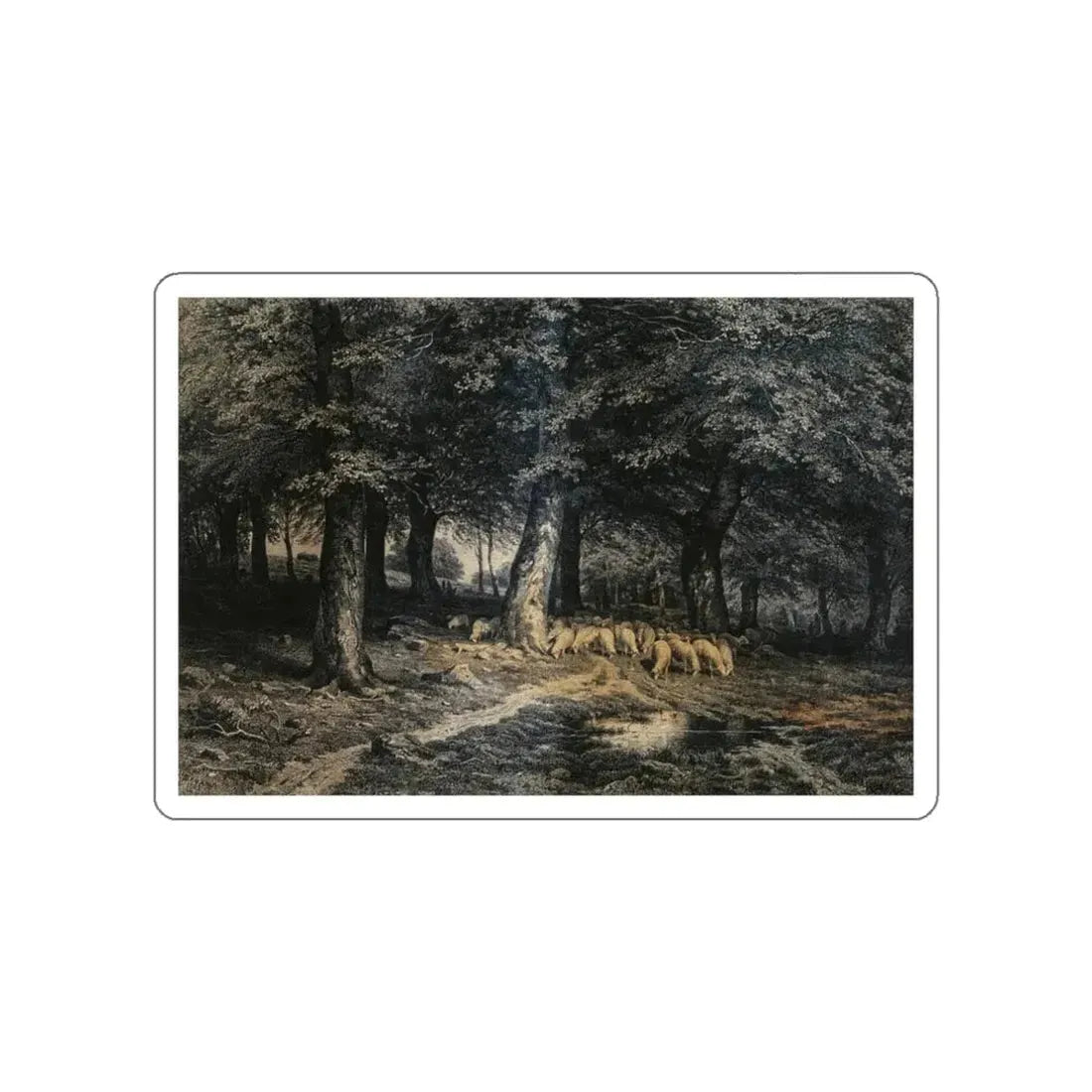 SHISKIN, Ivan Ivanovich - herd of sheep in the forest (Artwork) STICKER Vinyl Die-Cut Decal White Die-Cut 3 Inch - The Sticker Space