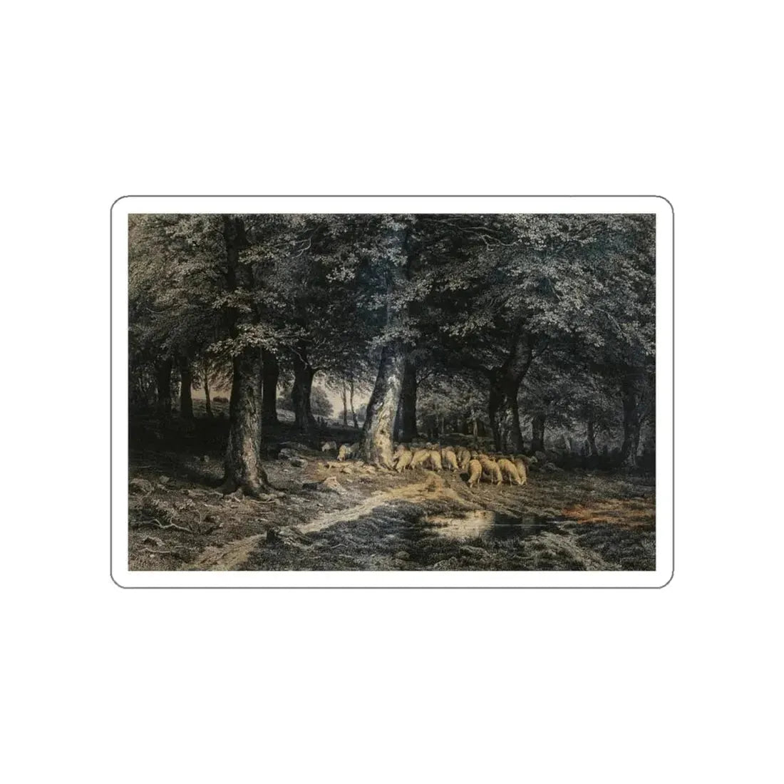 SHISKIN, Ivan Ivanovich - herd of sheep in the forest (Artwork) STICKER Vinyl Die-Cut Decal White Die-Cut 4 Inch - The Sticker Space