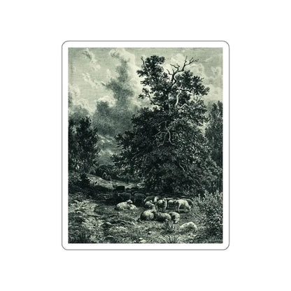 SHISKIN, Ivan Ivanovich - herd of sheep on the edge of the forest 1860 (Artwork) STICKER Vinyl Die-Cut Decal White Die-Cut 3 Inch - The Sticker Space